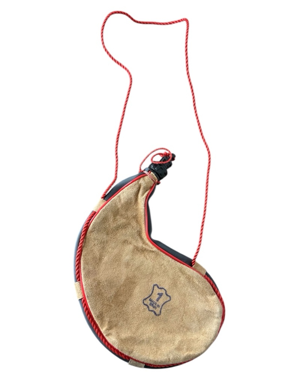 Tan Suede Spanish Bota Bag Hiking Hydration Wine Water Bottle Bladder Canteen